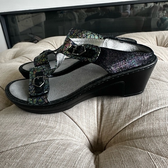 Alegria Black Sandals Comfortable Slip-On - Picture 3 of 6